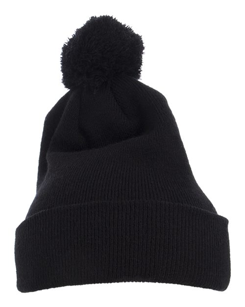 Pom-Pom Cuffed Knit Beanie 1501P