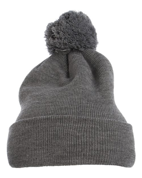 Pom-Pom Cuffed Knit Beanie 1501P