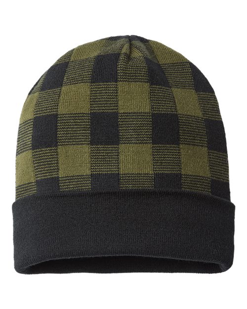 USA-Made Plaid Beanie RKP12