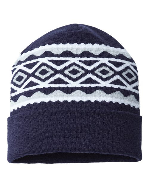 USA- Made Diamond Cuffed Beanie RKD12
