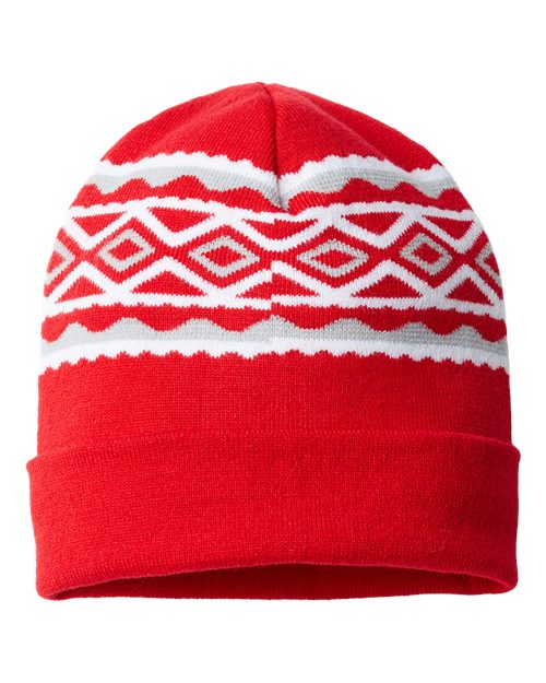 USA- Made Diamond Cuffed Beanie RKD12
