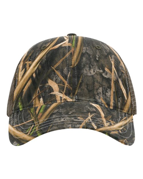Garment Washed Printed Trucker Cap 111P