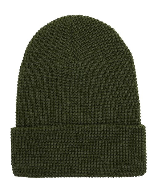 Waffle Cuffed Knit Beanie 2501K