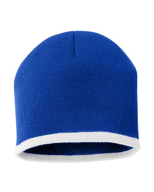 8" Bottom-Striped Beanie SP09