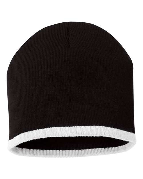 8" Bottom-Striped Beanie SP09