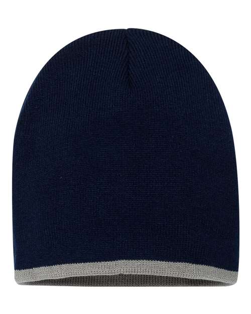8" Bottom-Striped Beanie SP09