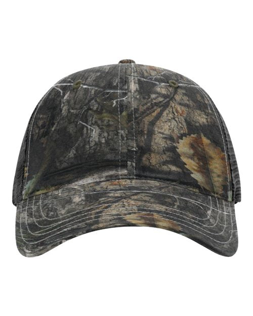 Garment Washed Printed Trucker Cap 111P