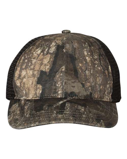 Garment Washed Printed Trucker Cap 111P