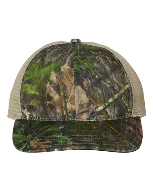 Garment Washed Printed Trucker Cap 111P