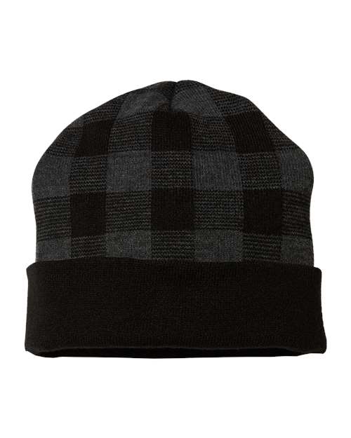 USA-Made Plaid Beanie RKP12