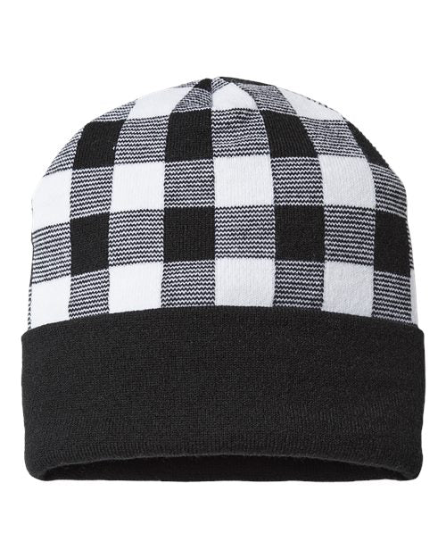 USA-Made Plaid Beanie RKP12