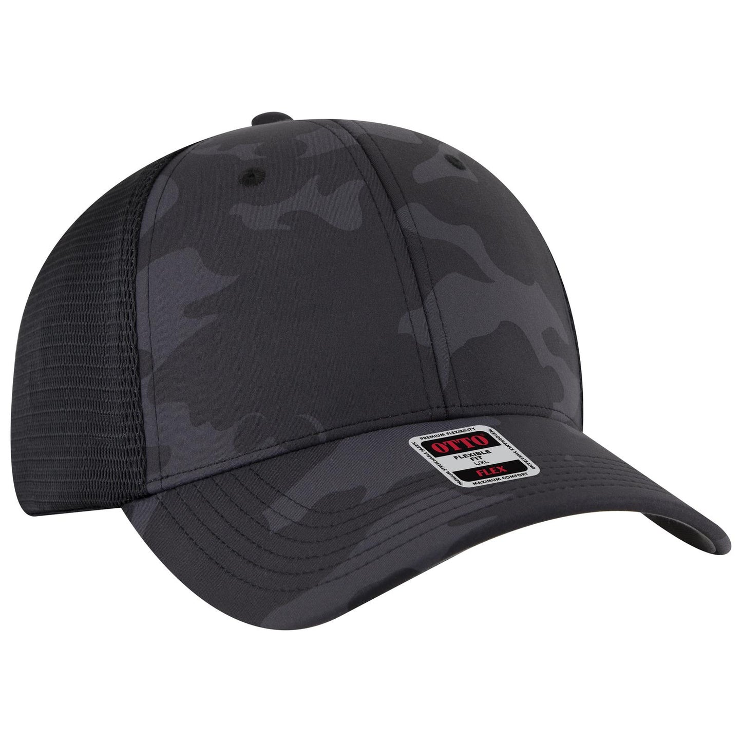 OTTO CAP "OTTO FLEX" Fitted 6 Panel Low Profile Mesh Back Trucker Hat 135-2