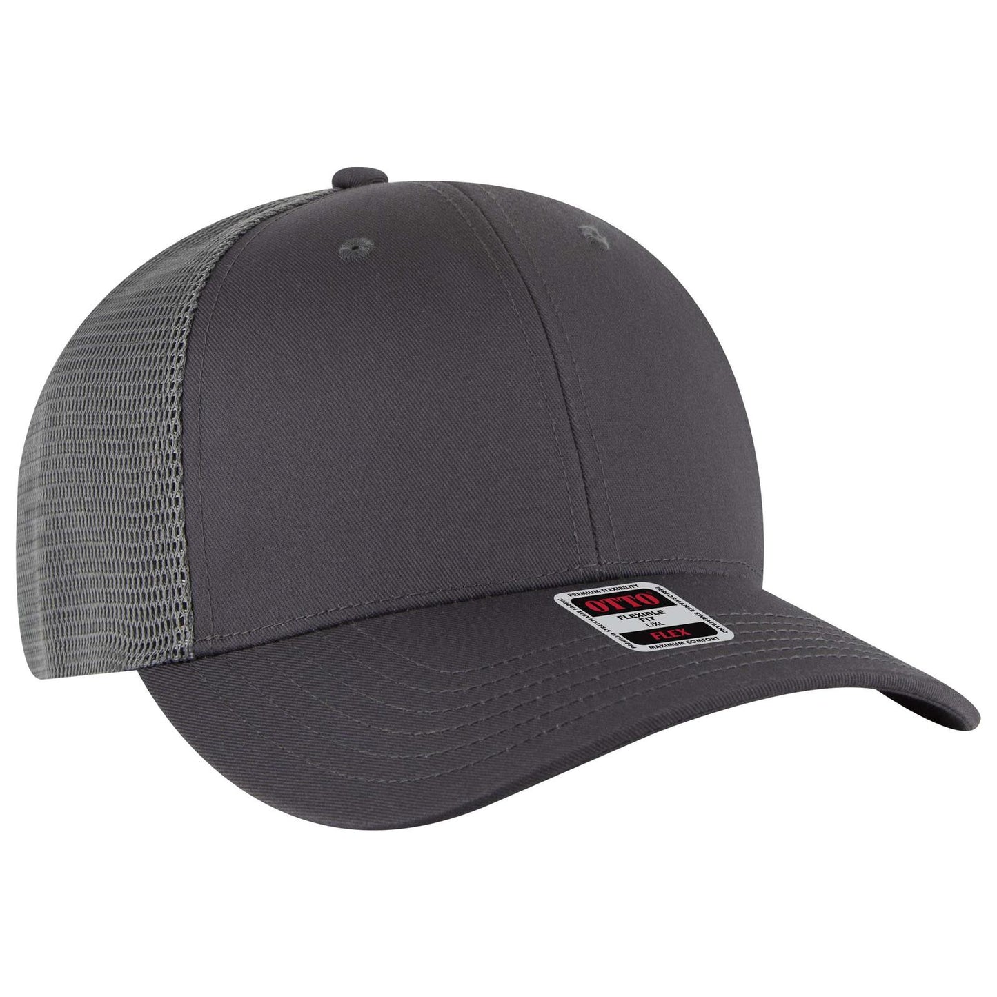 OTTO CAP "OTTO FLEX" Fitted 6 Panel Low Profile Mesh Back Trucker Hat 135-2