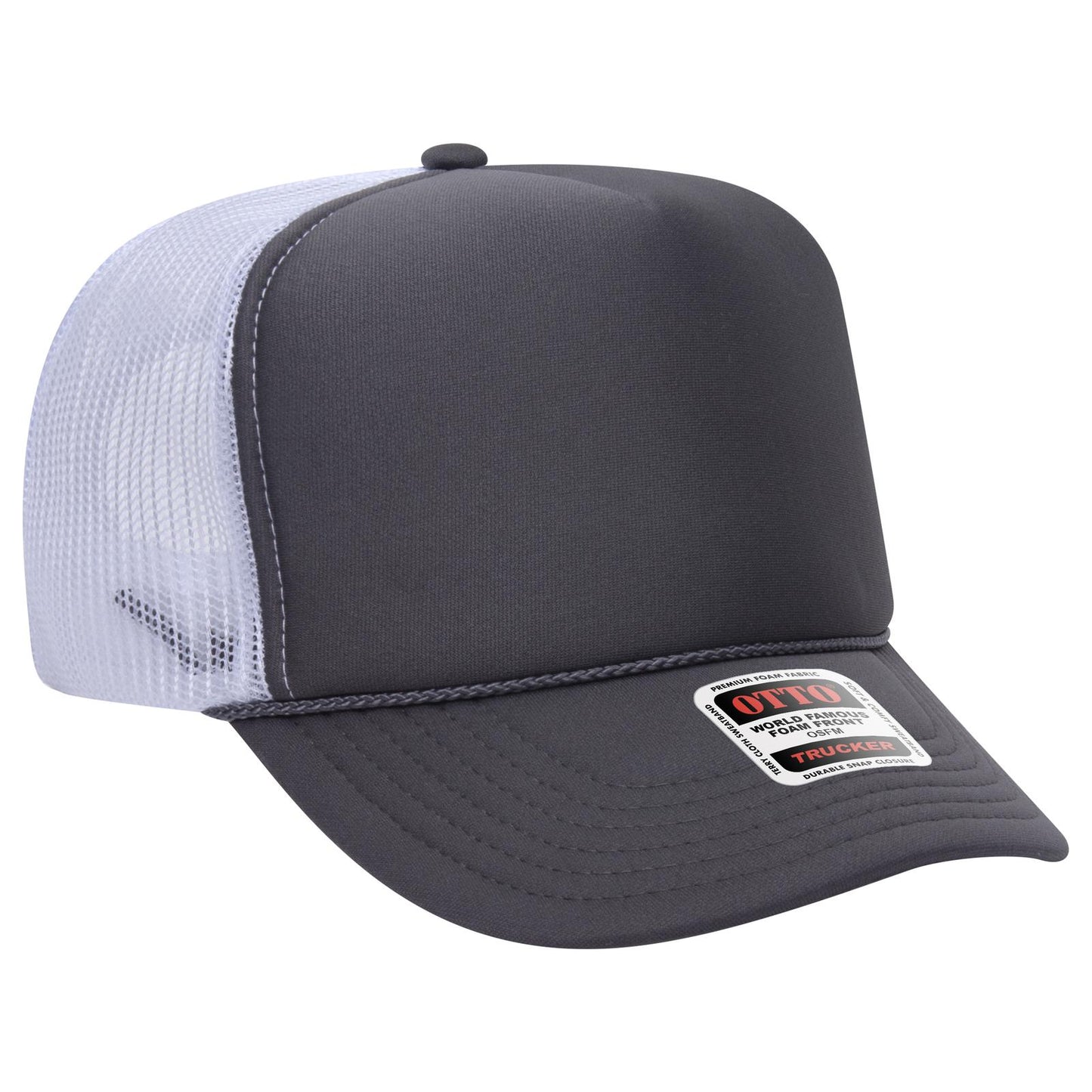 OTTO CAP 5 Panel High Crown Mesh Back Trucker Hat 39-165