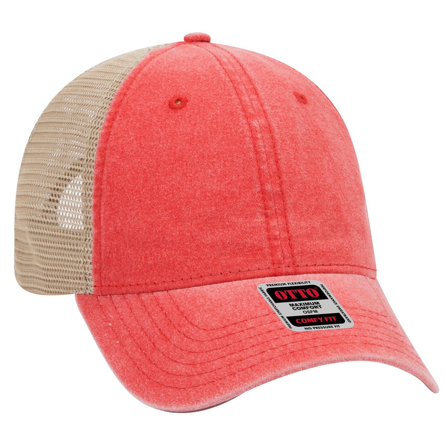 OTTO CAP "OTTO COMFY FIT" 6 Panel Low Profile Mesh Back Trucker Hat 121-1202