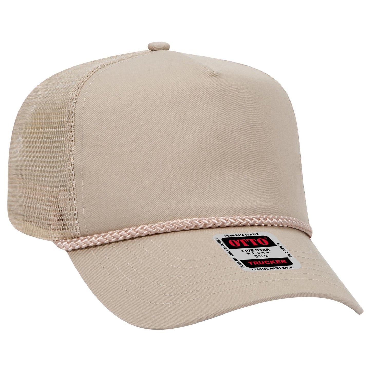 OTTO CAP 5 Panel Mid Profile Mesh Back Trucker Hat 39-071