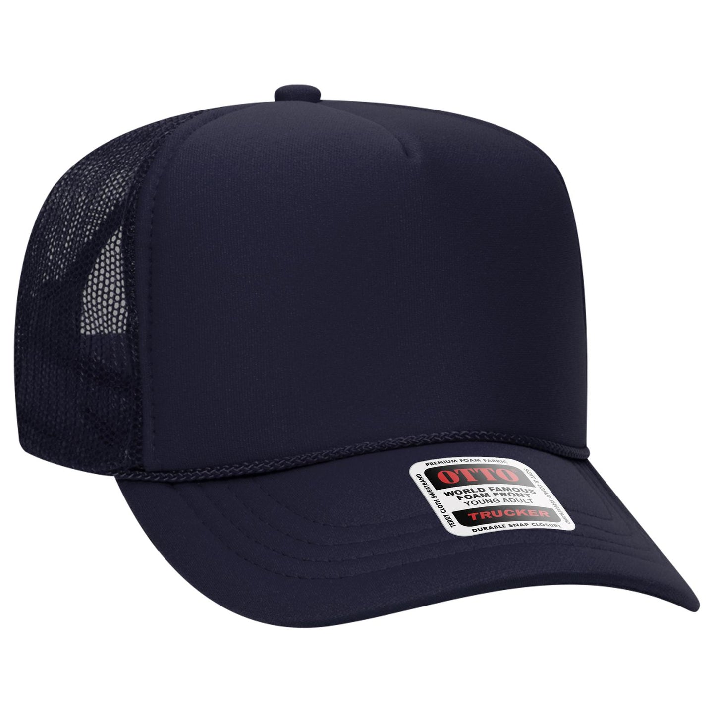 OTTO CAP 5 Panel High Crown Mesh Back Trucker Hat 39-165