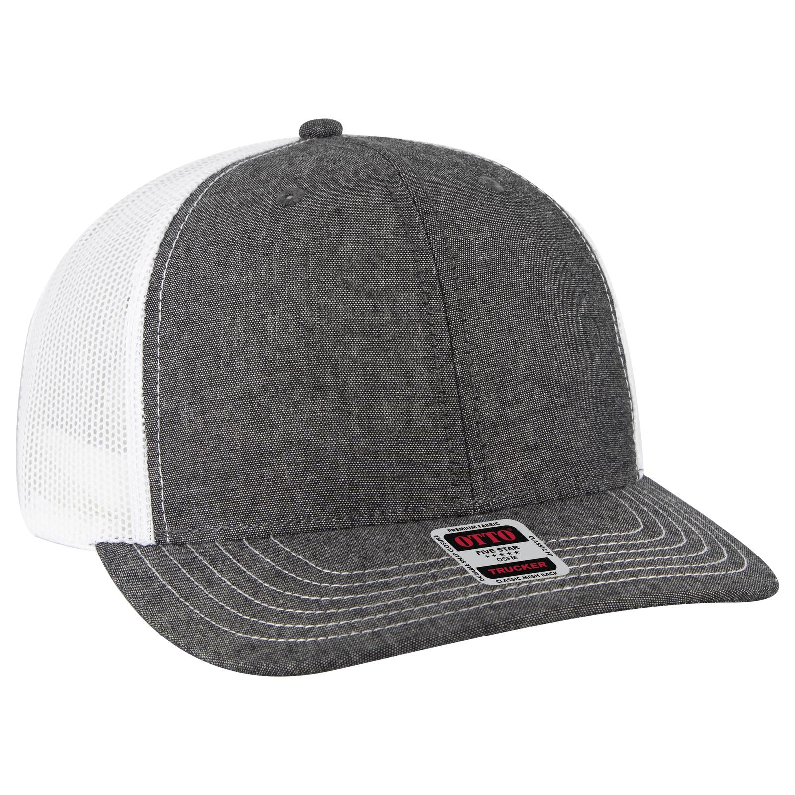 OTTO CAP 6 Panel Mid Profile Mesh Back Trucker Hat