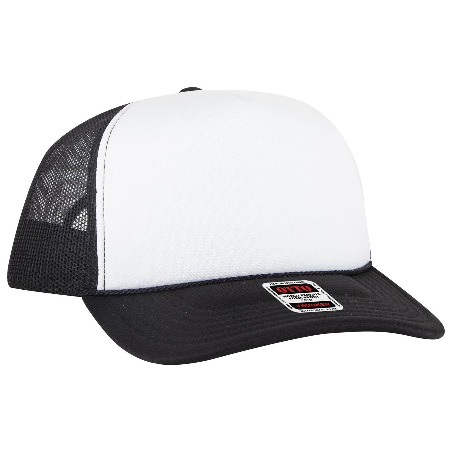 OTTO CAP 5 Panel High Crown Mesh Back Trucker Hat 3932-1