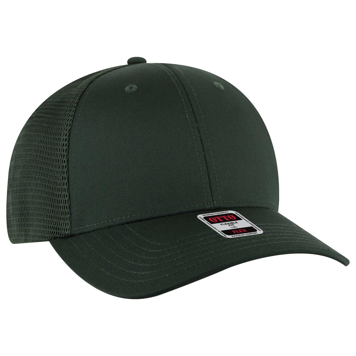 OTTO CAP "OTTO FLEX" Fitted 6 Panel Low Profile Mesh Back Trucker Hat 135-2