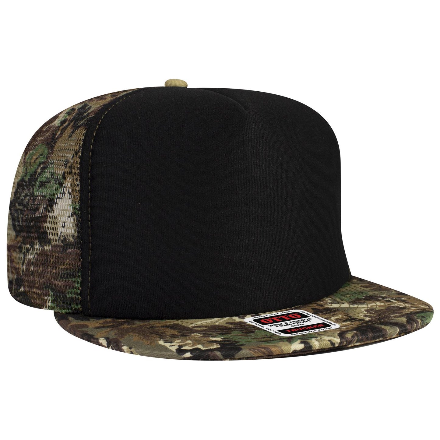 OTTO CAP "OTTO SNAP" 5 Panel High Crown Mesh Back Trucker Snapback Hat 132-1037