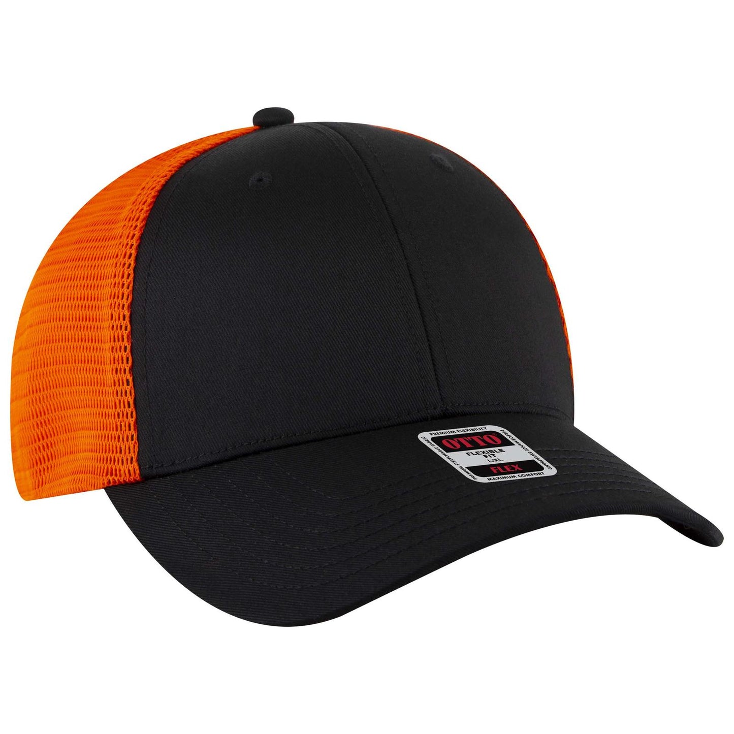 OTTO CAP "OTTO FLEX" Fitted 6 Panel Low Profile Mesh Back Trucker Hat 135-2