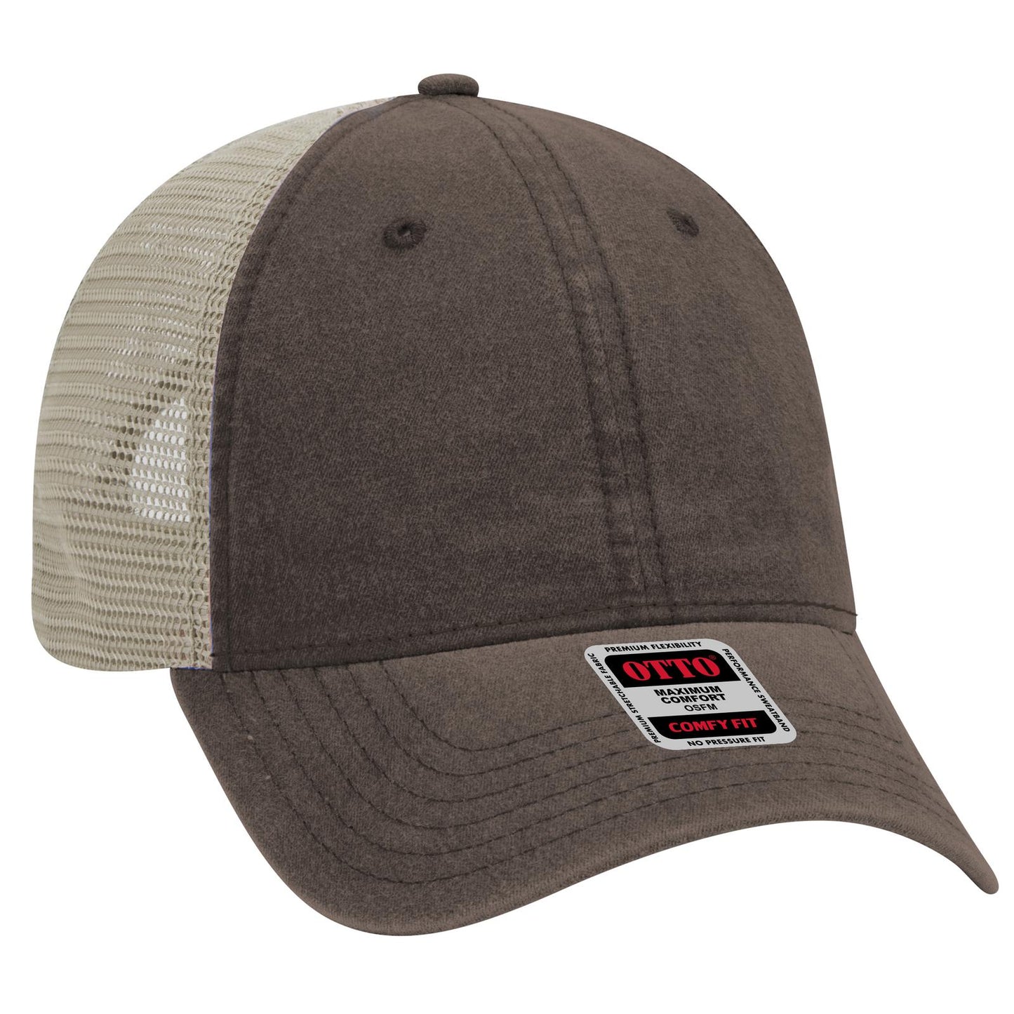 OTTO CAP "OTTO COMFY FIT" 6 Panel Low Profile Mesh Back Trucker Hat 121-1202