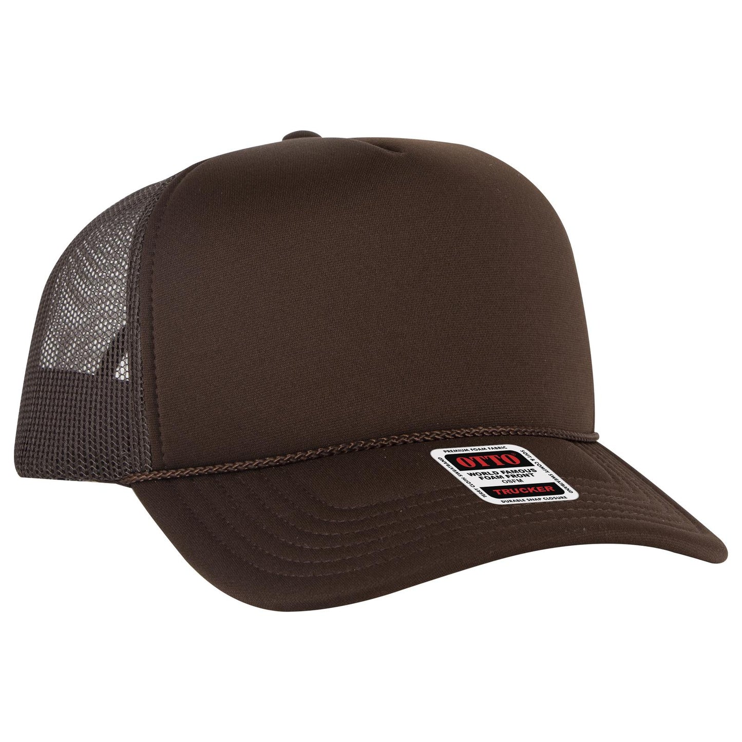 OTTO CAP 5 Panel High Crown Mesh Back Trucker Hat 3932-1