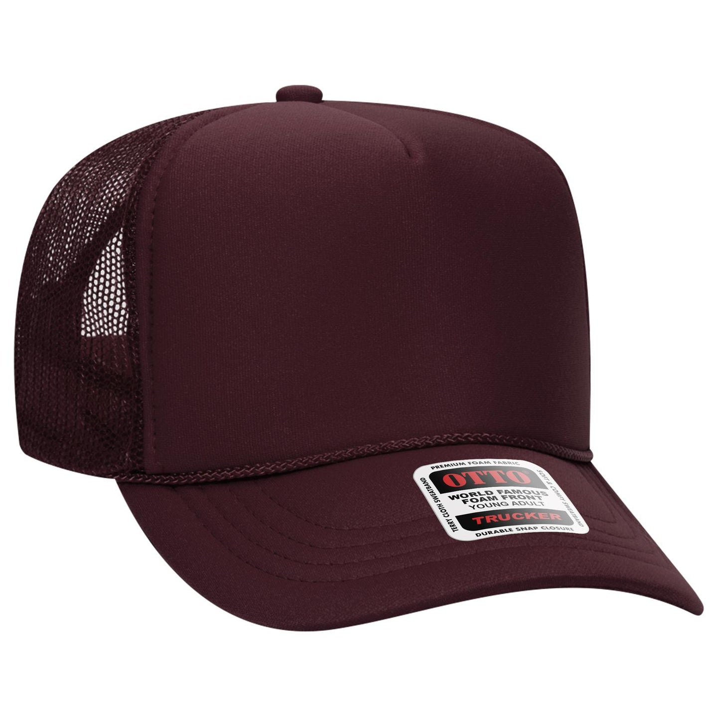 OTTO CAP 5 Panel High Crown Mesh Back Trucker Hat 39-165