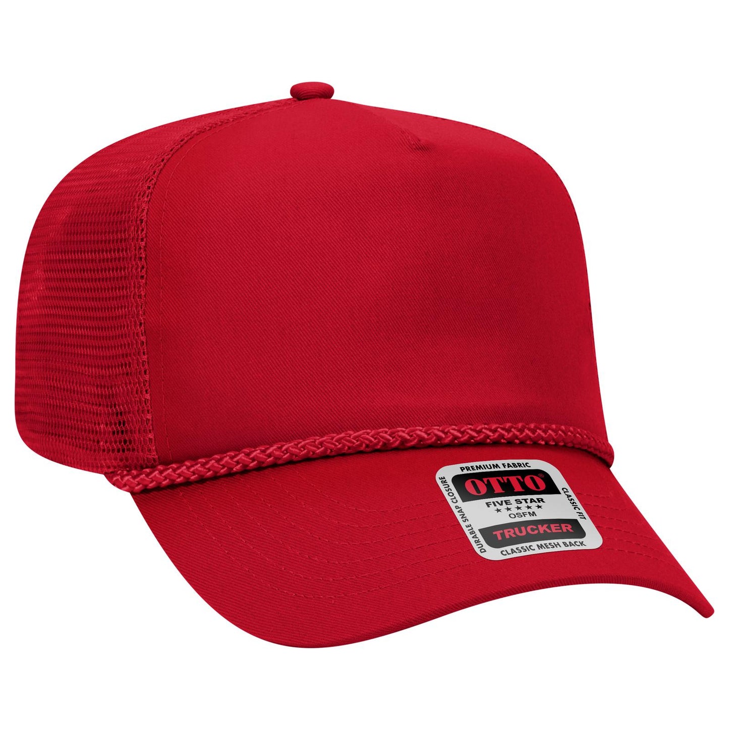 OTTO CAP 5 Panel Mid Profile Mesh Back Trucker Hat 39-071