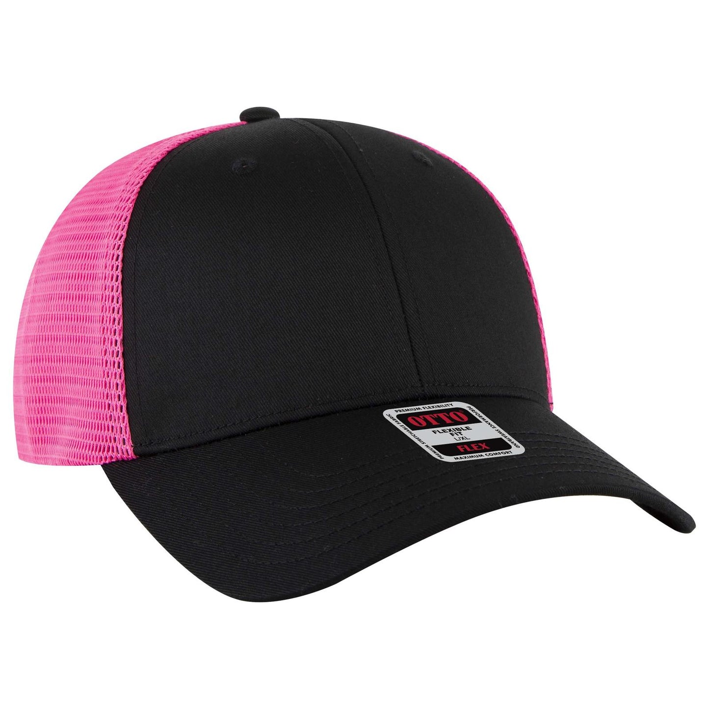 OTTO CAP "OTTO FLEX" Fitted 6 Panel Low Profile Mesh Back Trucker Hat 135-2