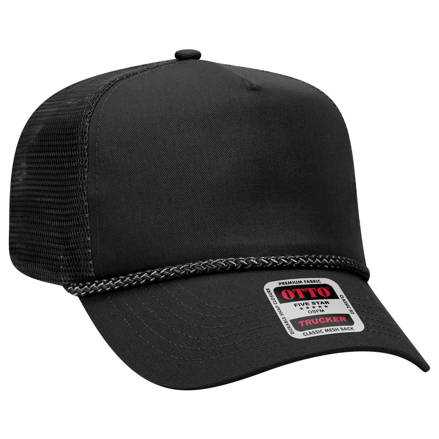 OTTO CAP 5 Panel Mid Profile Mesh Back Trucker Hat 39-071