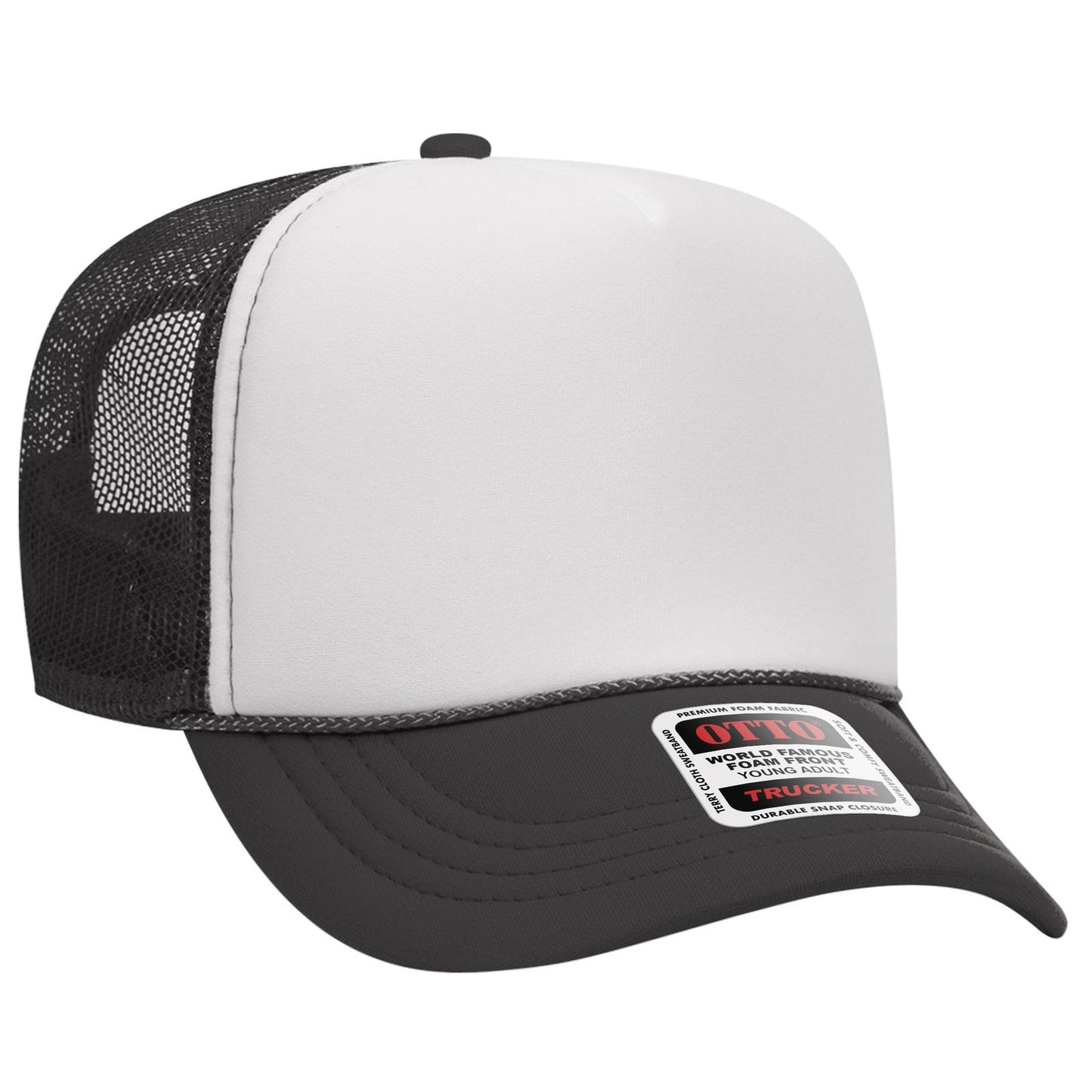 OTTO CAP 5 Panel High Crown Mesh Back Trucker Hat 39-165