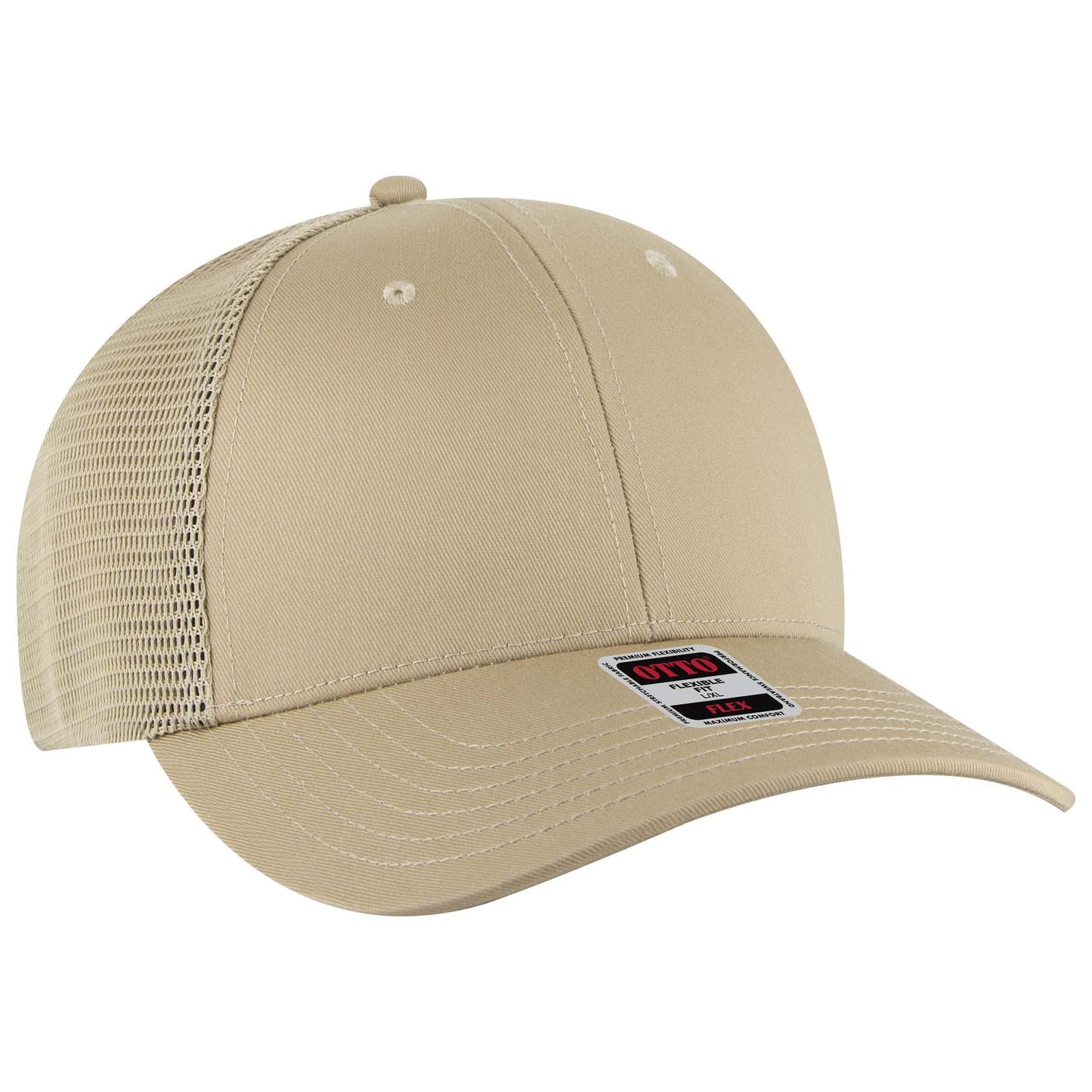 OTTO CAP "OTTO FLEX" Fitted 6 Panel Low Profile Mesh Back Trucker Hat 135-2