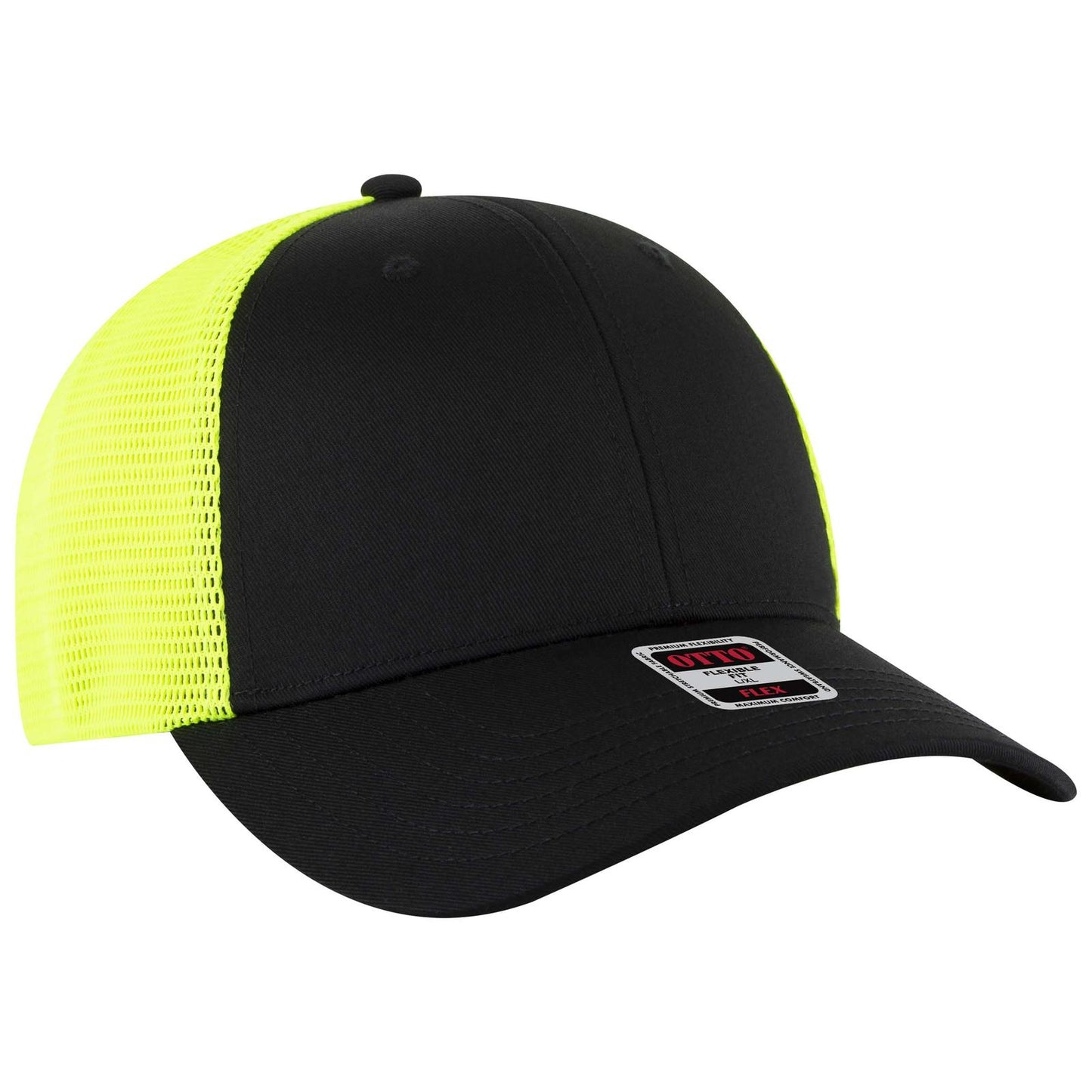 OTTO CAP "OTTO FLEX" Fitted 6 Panel Low Profile Mesh Back Trucker Hat 135-2