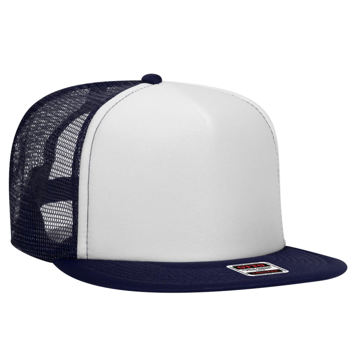 OTTO CAP "OTTO SNAP" 5 Panel High Crown Mesh Back Trucker Snapback Hat 132-1037