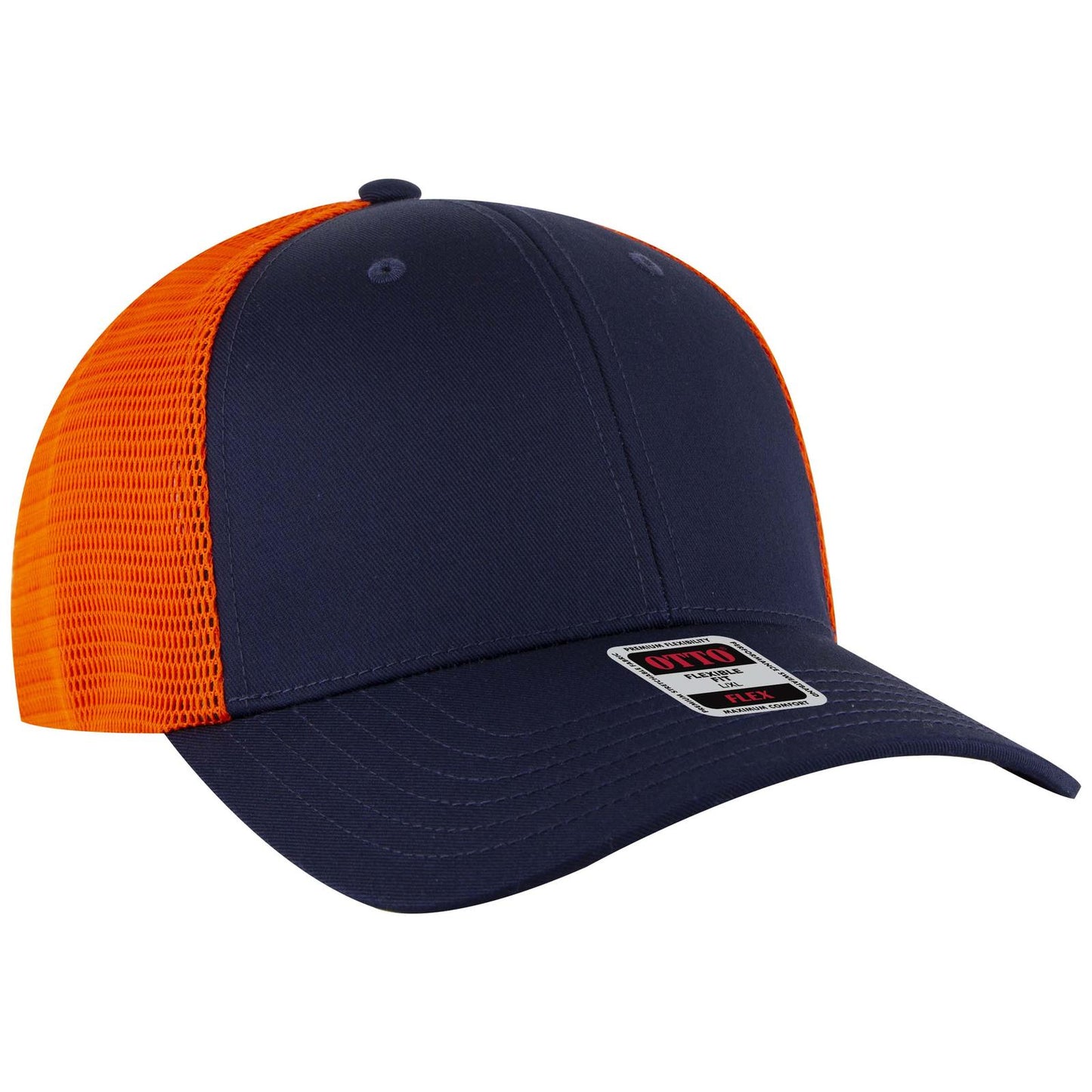 OTTO CAP "OTTO FLEX" Fitted 6 Panel Low Profile Mesh Back Trucker Hat 135-2