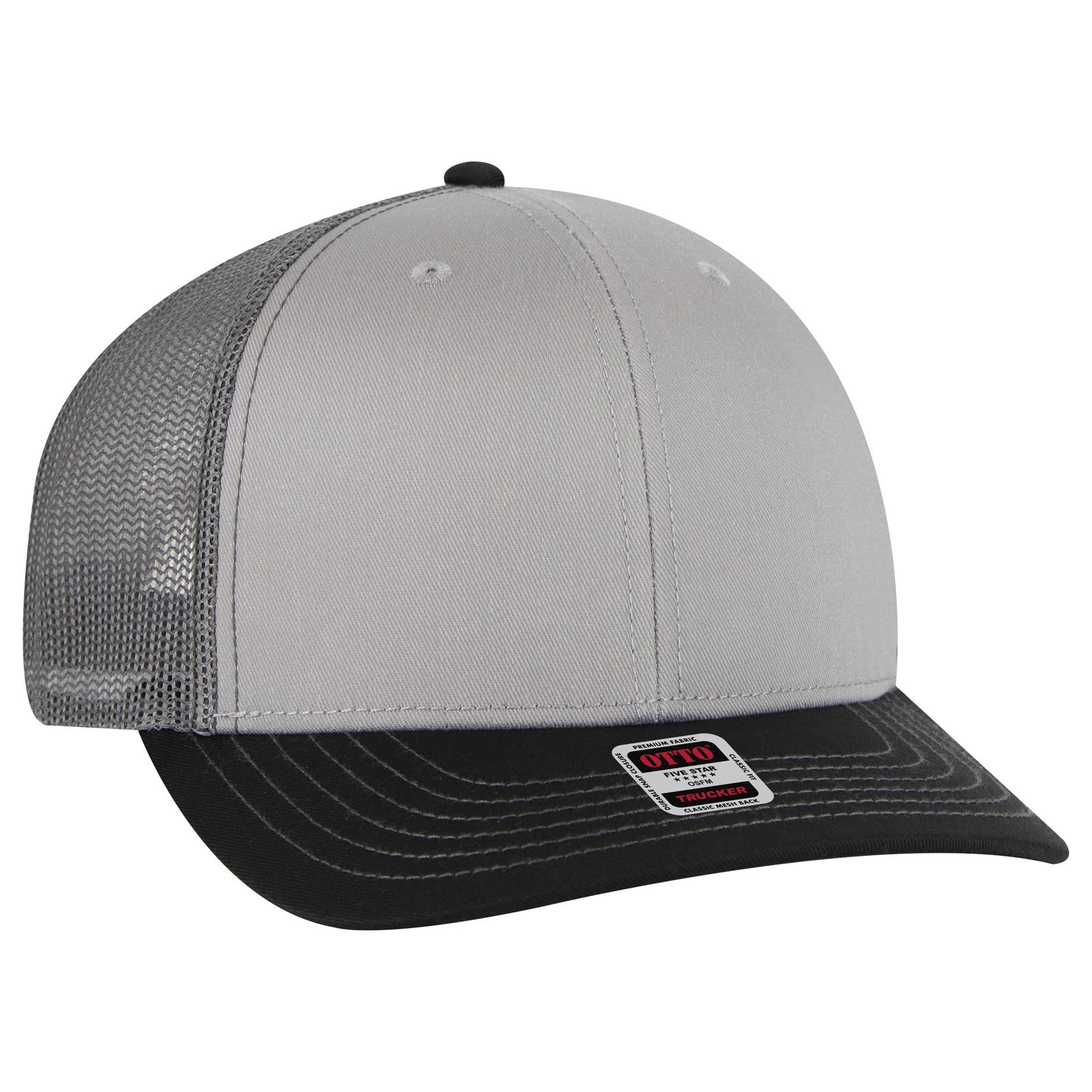 OTTO CAP 6 Panel Mid Profile Mesh Back Trucker Hat