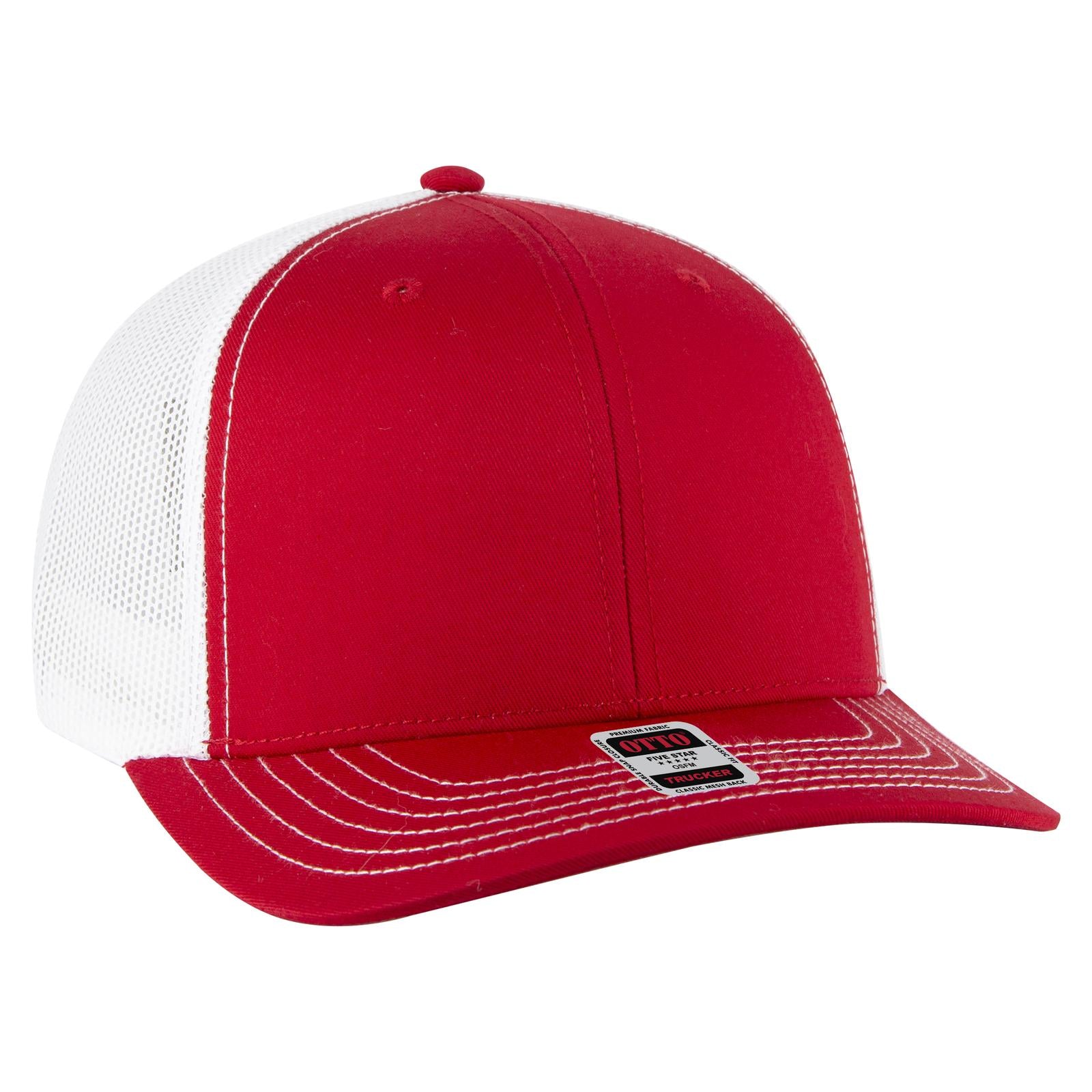 OTTO CAP 6 Panel Mid Profile Mesh Back Trucker Hat