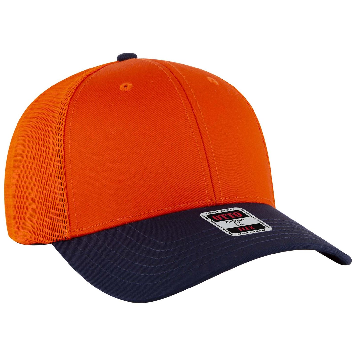 OTTO CAP "OTTO FLEX" Fitted 6 Panel Low Profile Mesh Back Trucker Hat 135-2