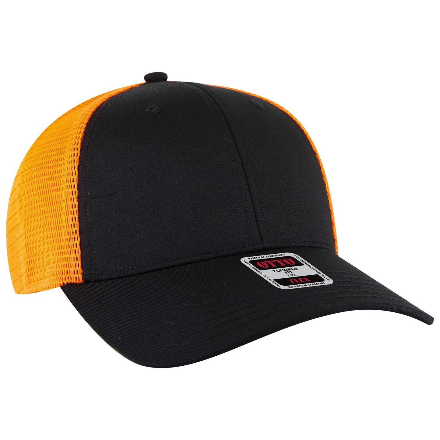 OTTO CAP "OTTO FLEX" Fitted 6 Panel Low Profile Mesh Back Trucker Hat 135-2