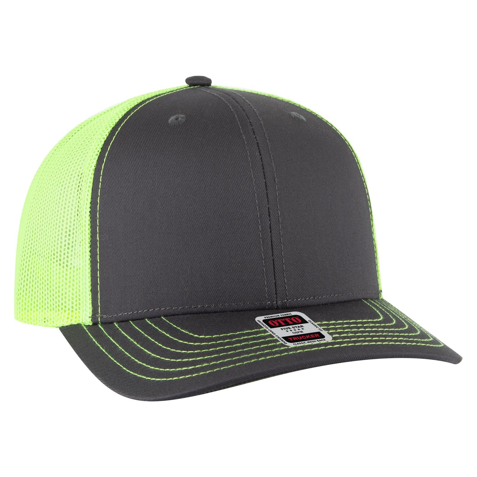 OTTO CAP 6 Panel Mid Profile Mesh Back Trucker Hat