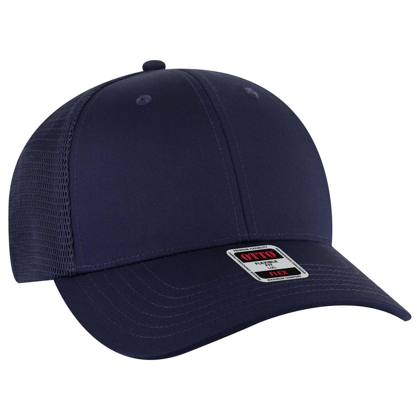 OTTO CAP "OTTO FLEX" Fitted 6 Panel Low Profile Mesh Back Trucker Hat 135-2