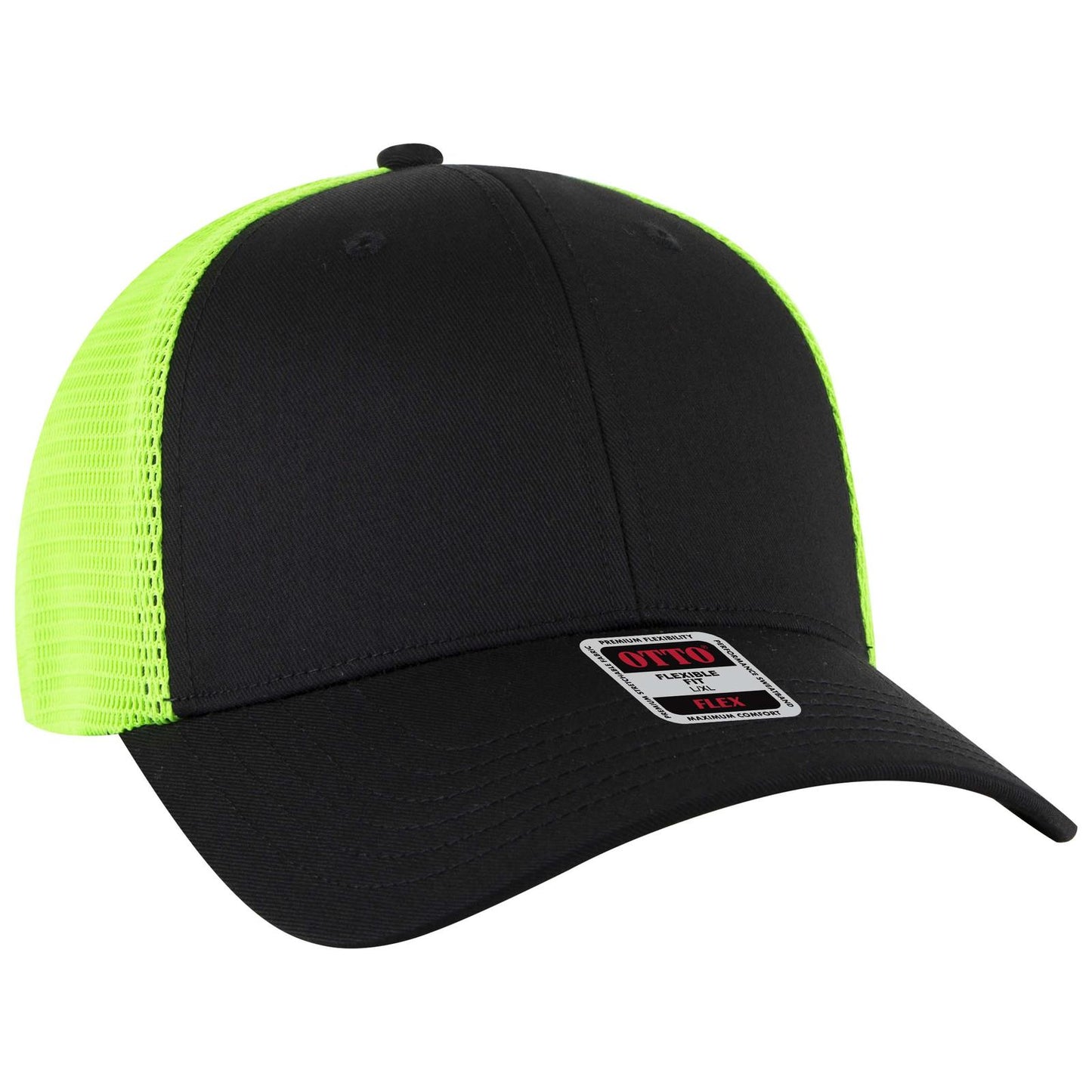 OTTO CAP "OTTO FLEX" Fitted 6 Panel Low Profile Mesh Back Trucker Hat 135-2