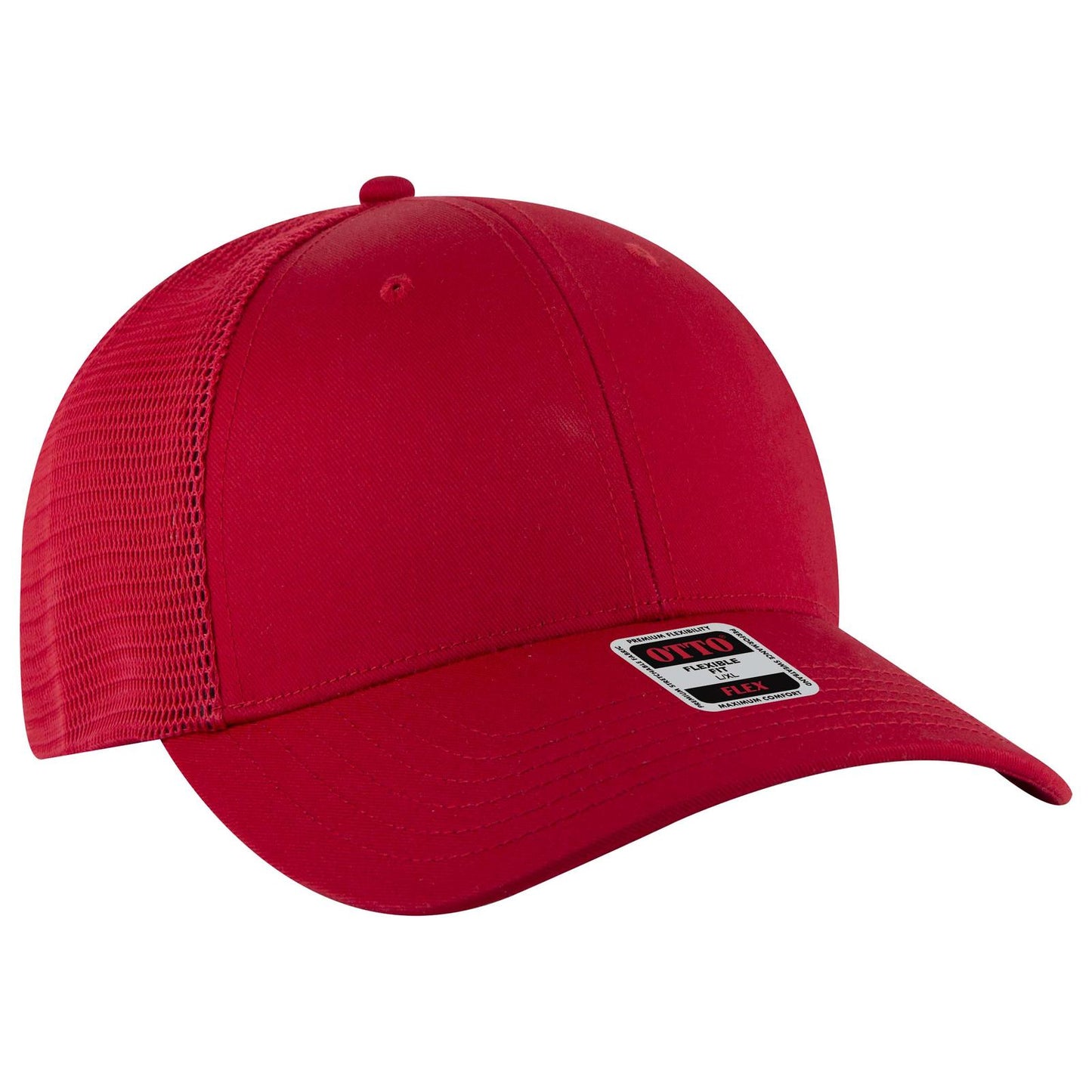 OTTO CAP "OTTO FLEX" Fitted 6 Panel Low Profile Mesh Back Trucker Hat 135-2