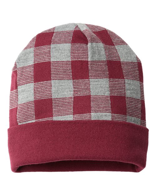 USA-Made Plaid Beanie RKP12