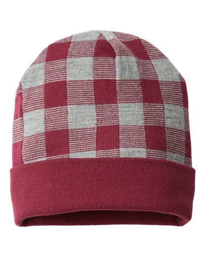 USA-Made Plaid Beanie RKP12