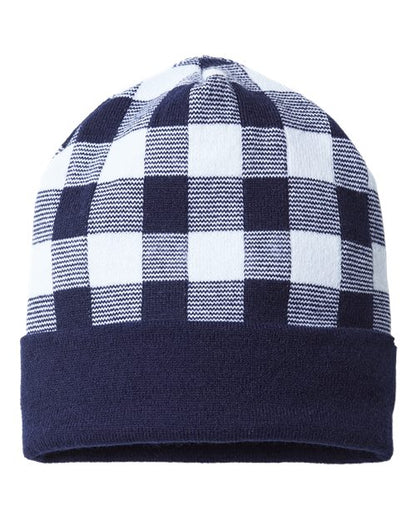 USA-Made Plaid Beanie RKP12
