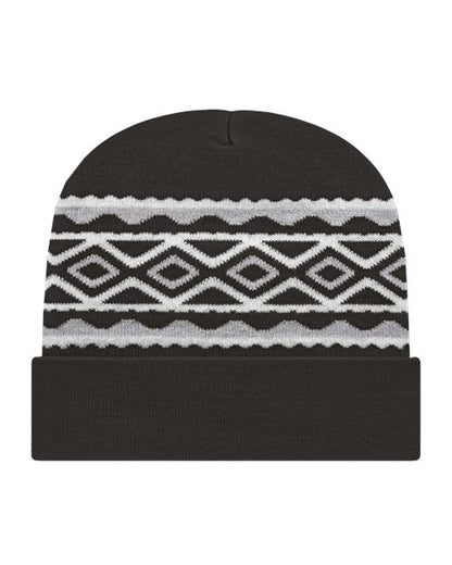 USA- Made Diamond Cuffed Beanie RKD12