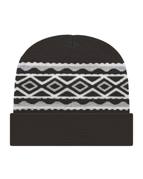 USA- Made Diamond Cuffed Beanie RKD12